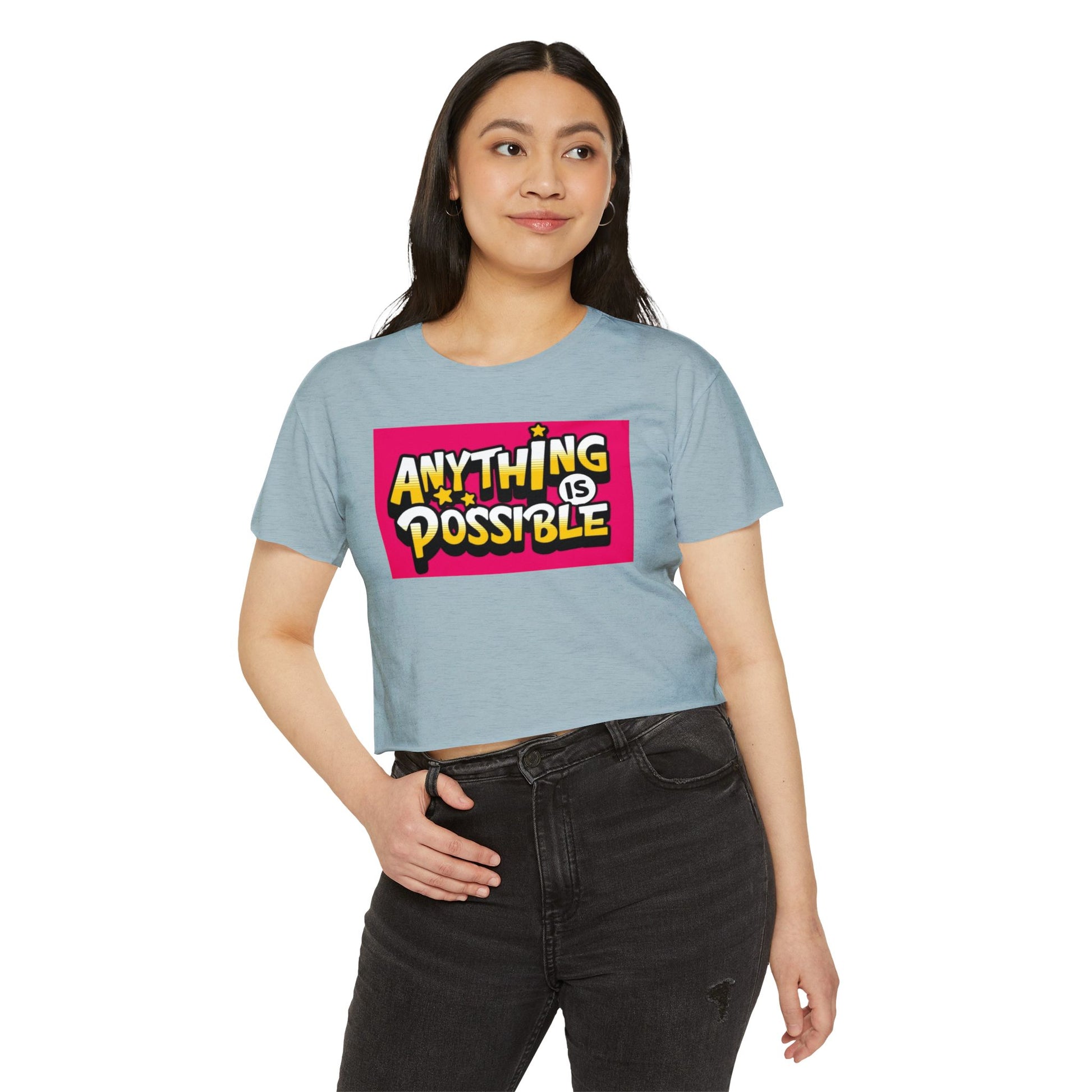 Empowering Women's Festival Crop Top | Anything is Possible | Vibrant Summer Style