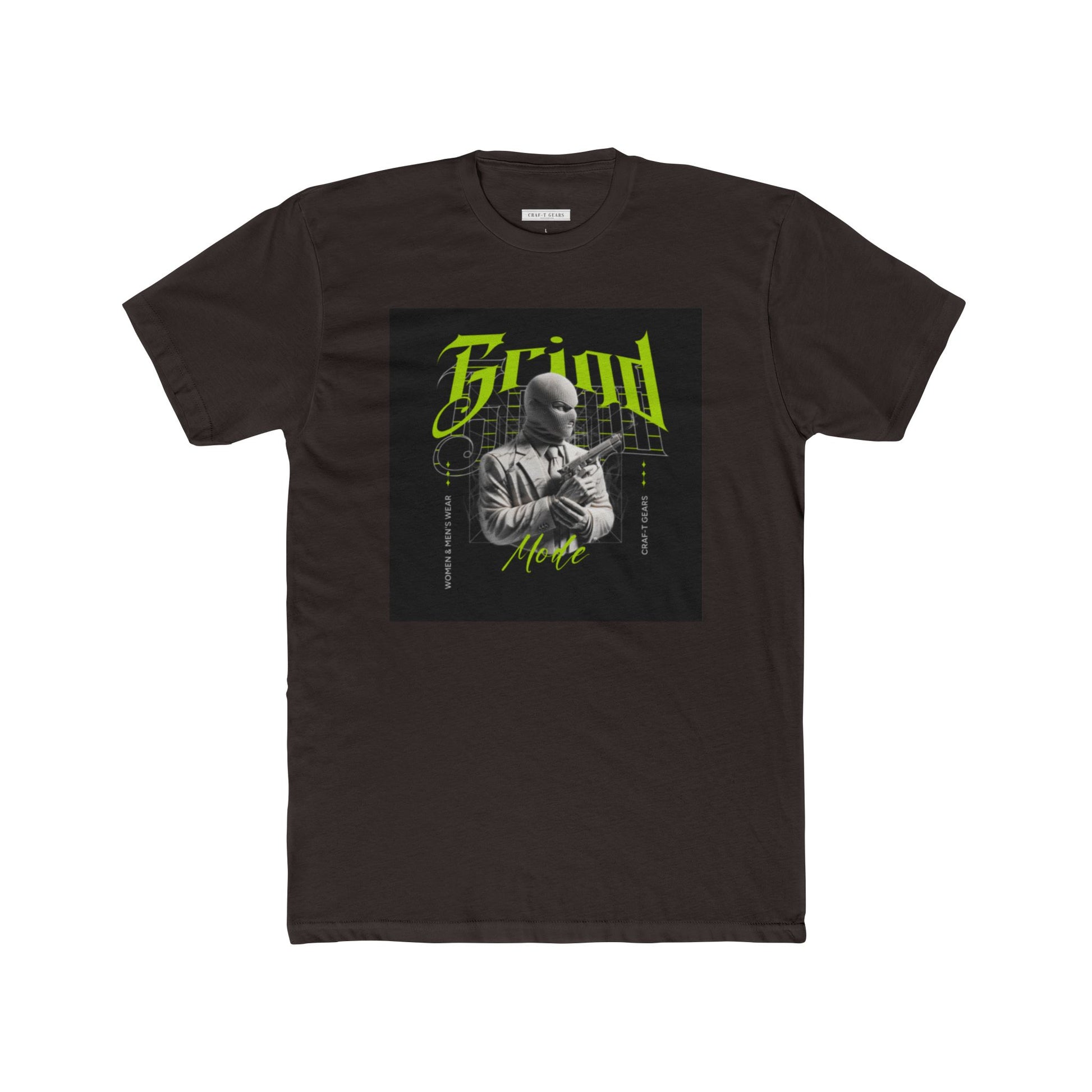 Vintage-Inspired Unisex Cotton Crew Tee - 'Grind Graphic Design