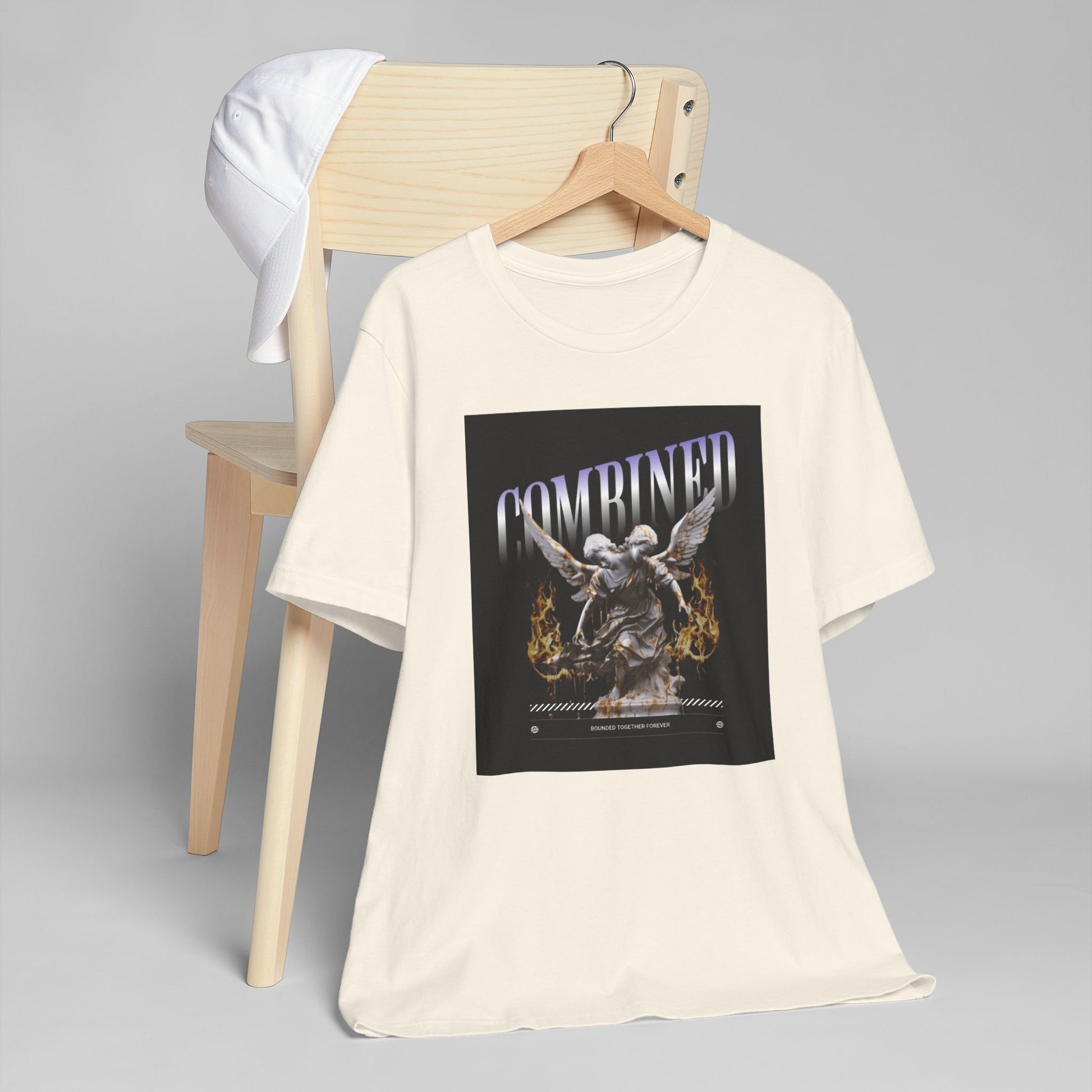 Combined Aesthetic Women Jersey T-Shirt - Graphic Angel Design