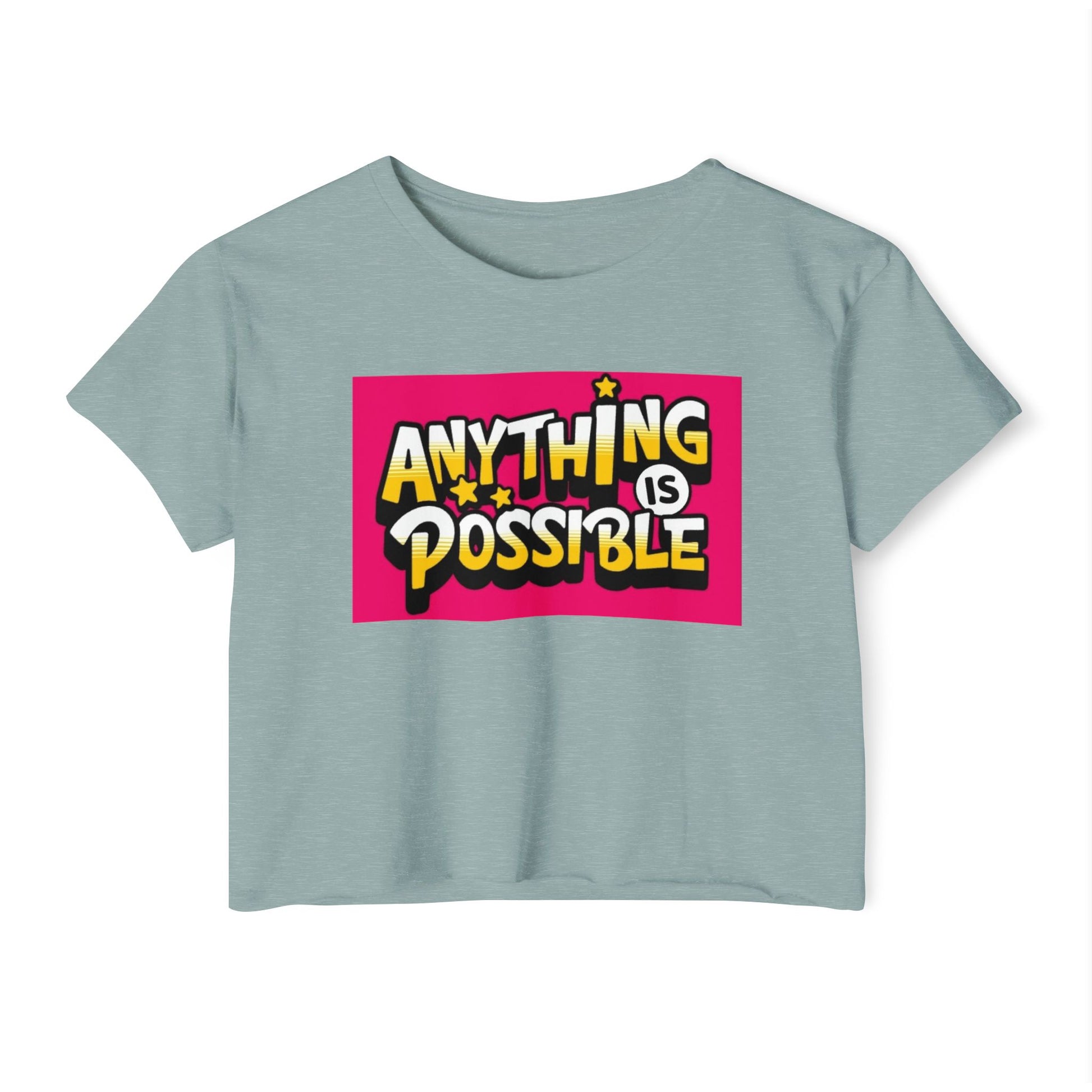 Empowering Women's Festival Crop Top | Anything is Possible | Vibrant Summer Style