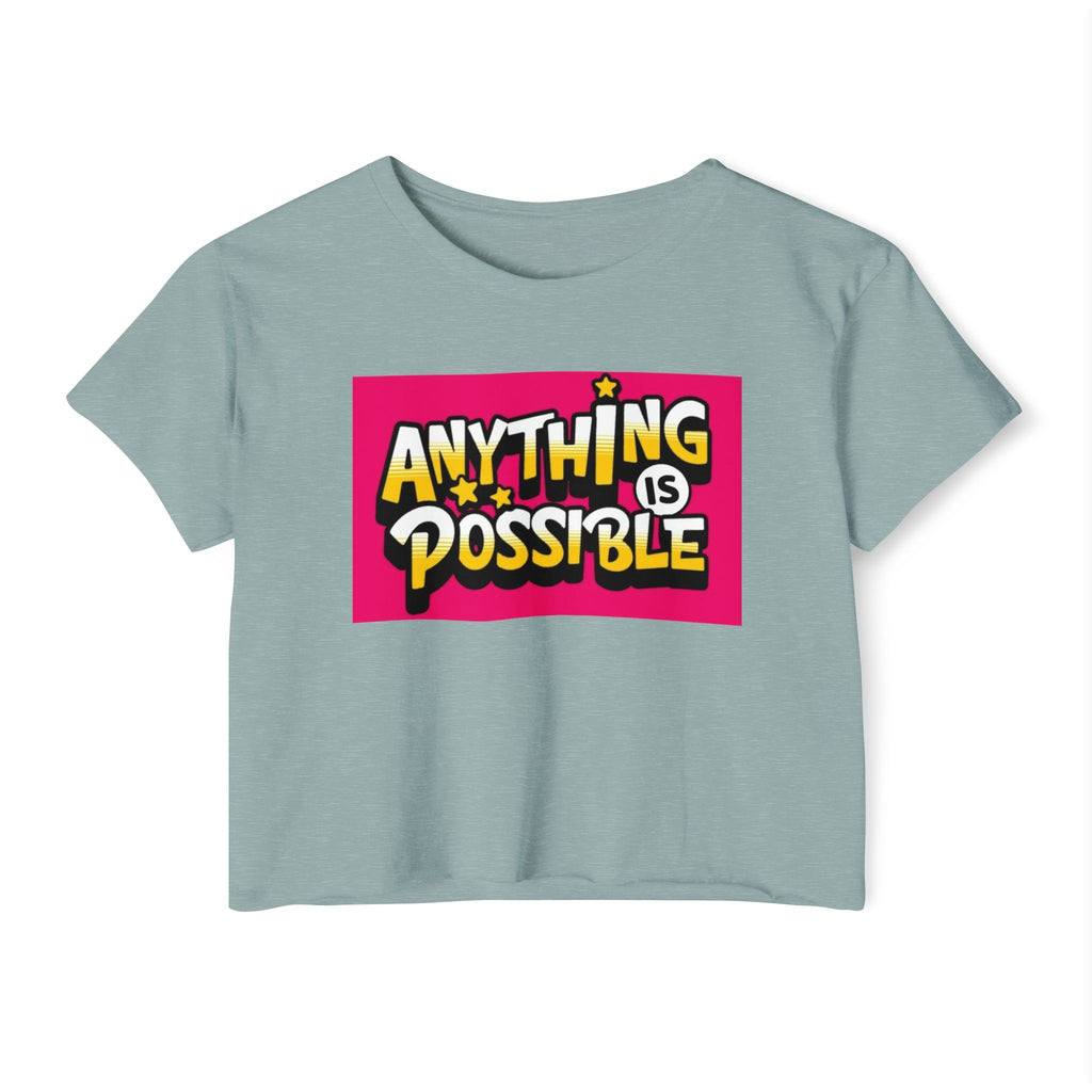 Empowering Women's Festival Crop Top | Anything is Possible | Vibrant Summer Style