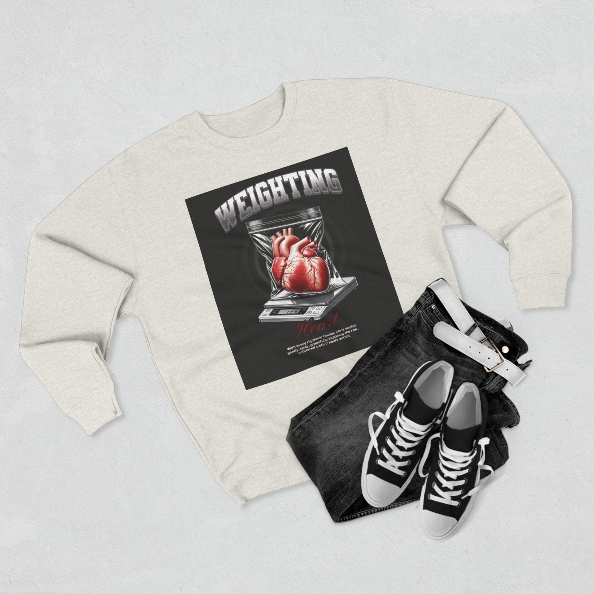 Weighting Heart Unisex Crewneck Sweatshirt - Perfect for Fitness Lovers