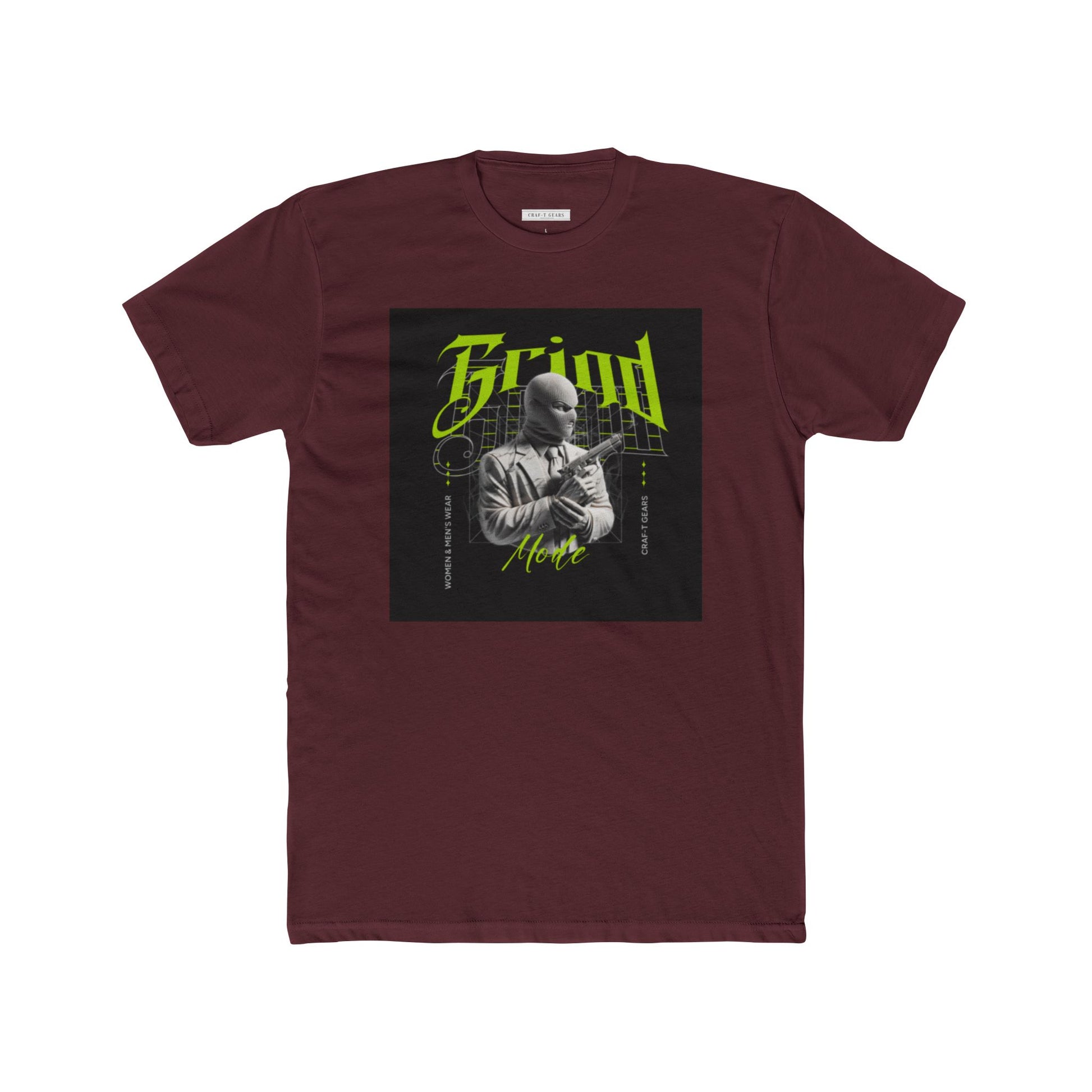 Vintage-Inspired Unisex Cotton Crew Tee - 'Grind Graphic Design