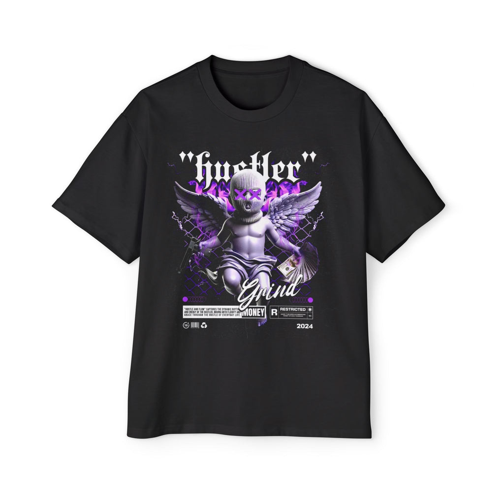 Men's Heavy Oversized Graphic Tee - Hustler Grind Design