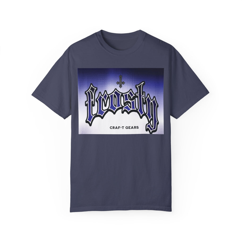 Frosty Male Garment-Dyed T-shirt - Cool Graphic Tee for Streetwear Lovers