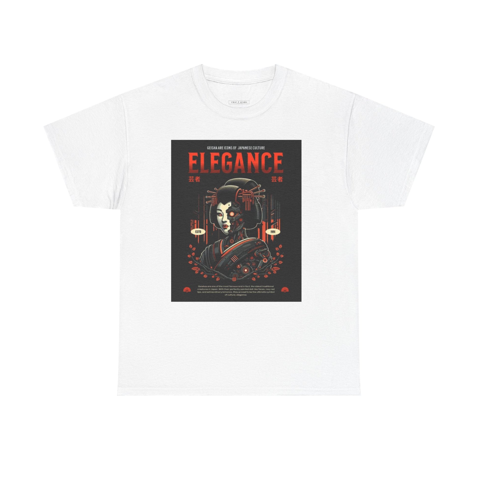 Women Heavy Cotton Tee - Japanese Elegance Graphic Shirt