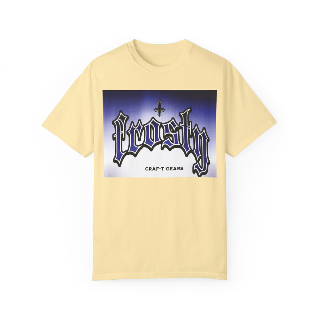 Frosty Male Garment-Dyed T-shirt - Cool Graphic Tee for Streetwear Lovers