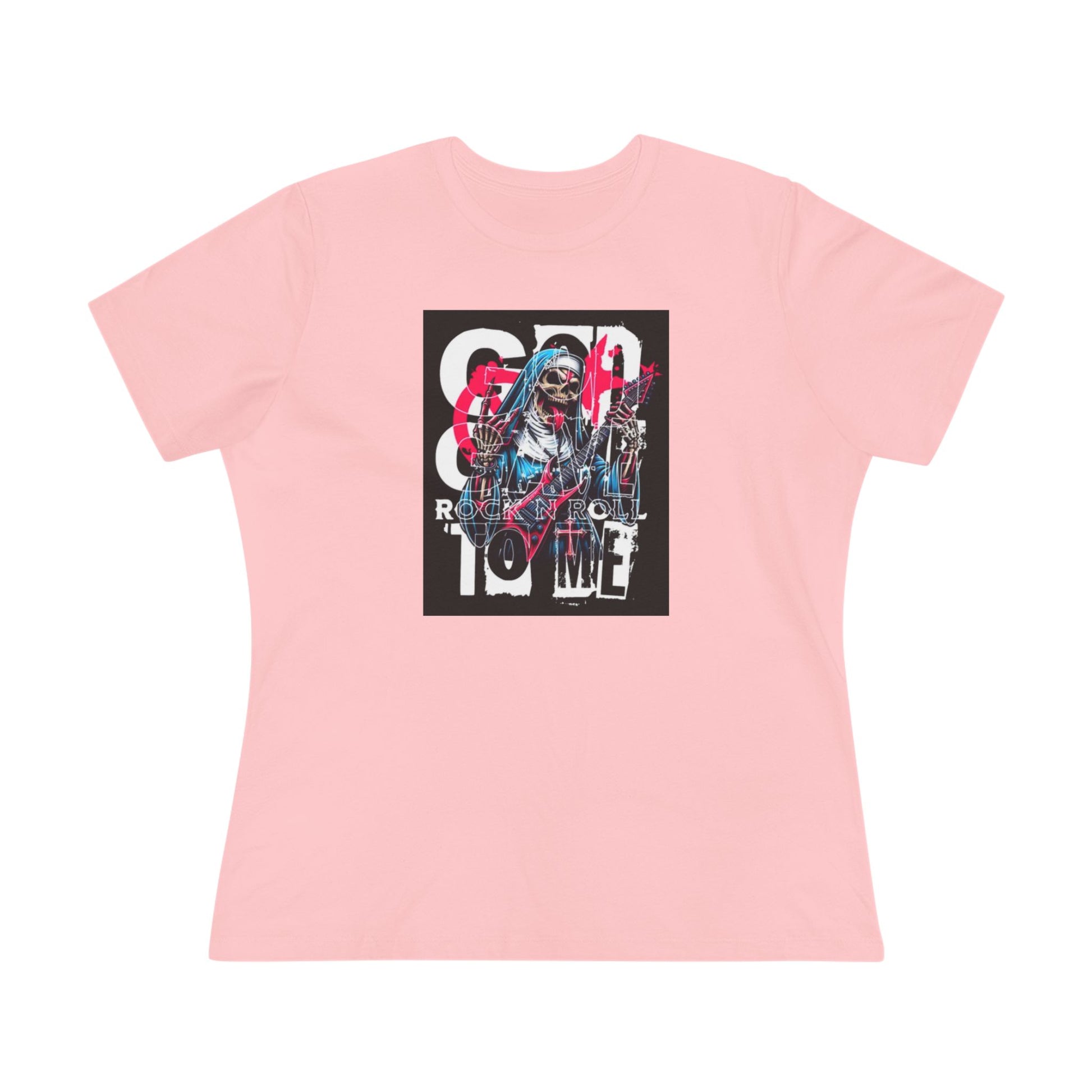 Rock N' Roll Women's Cotton Tee - Retro Skull Design for Music Lovers