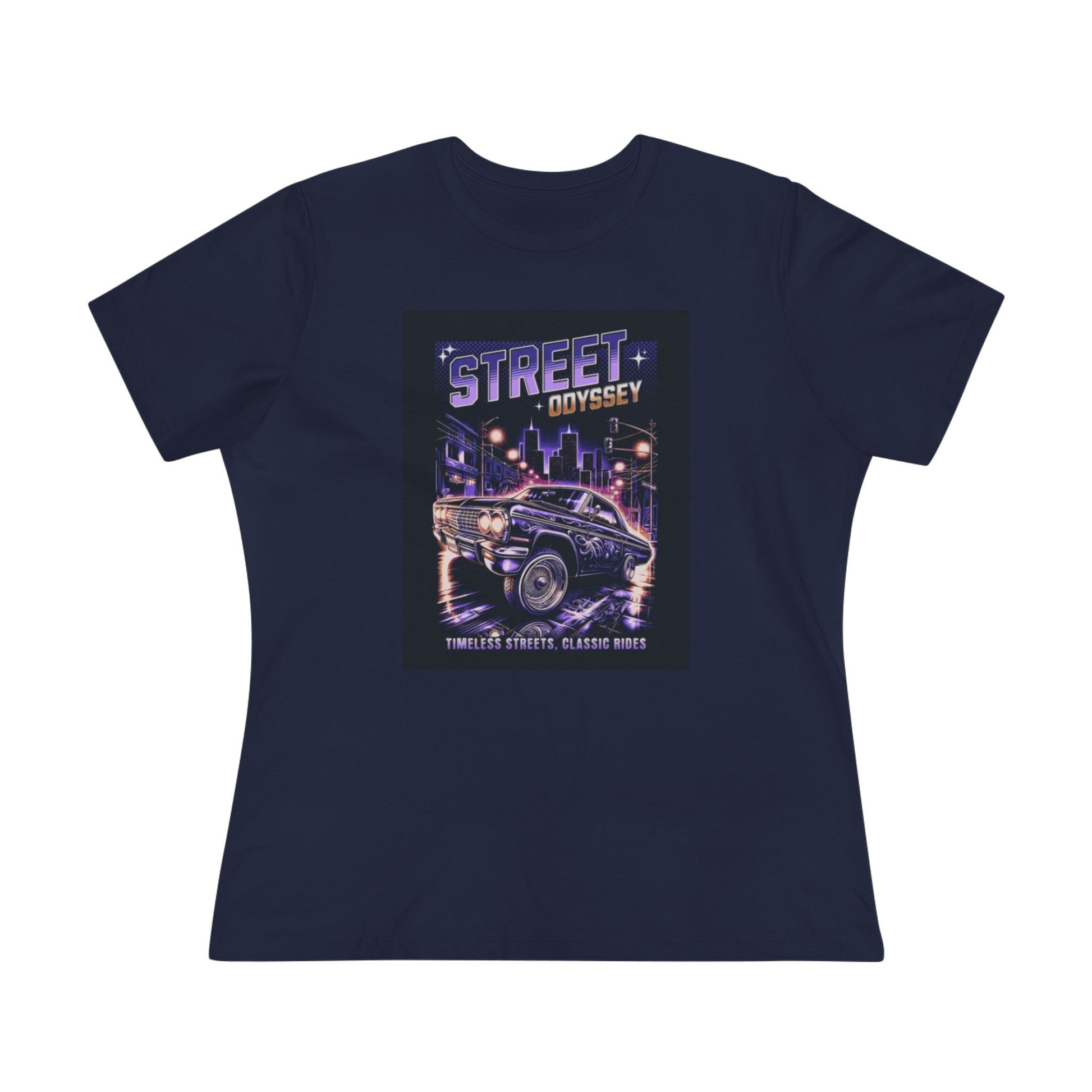 Street Odyssey Women's Graphic Tee - Vintage Car Design