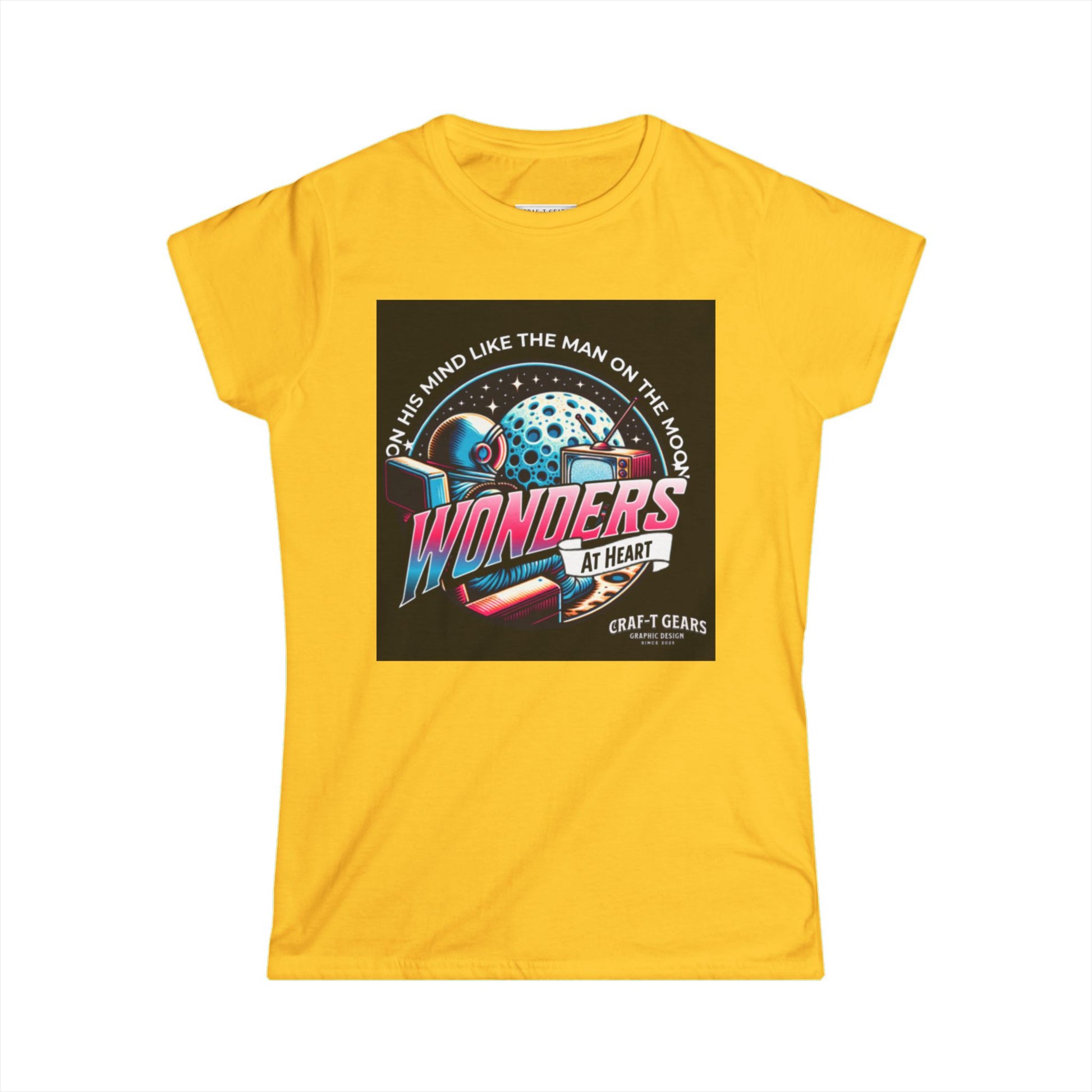 Wonders at Heart Women's Softstyle Tee - Inspirational Graphic T-Shirt for Space Enthusiasts