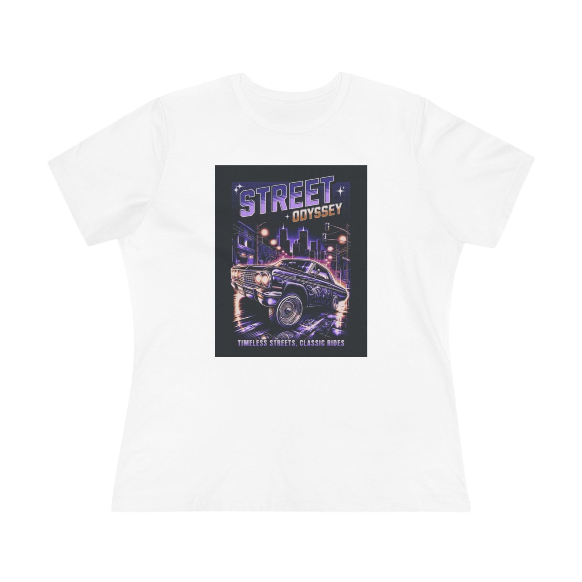 Street Odyssey Women's Graphic Tee - Vintage Car Design