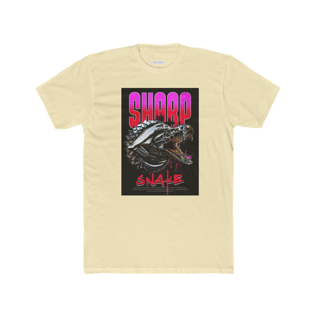 Sharp Snake Graphic Men Cotton Crew Tee - Edgy Streetwear T-Shirt for Art Lovers