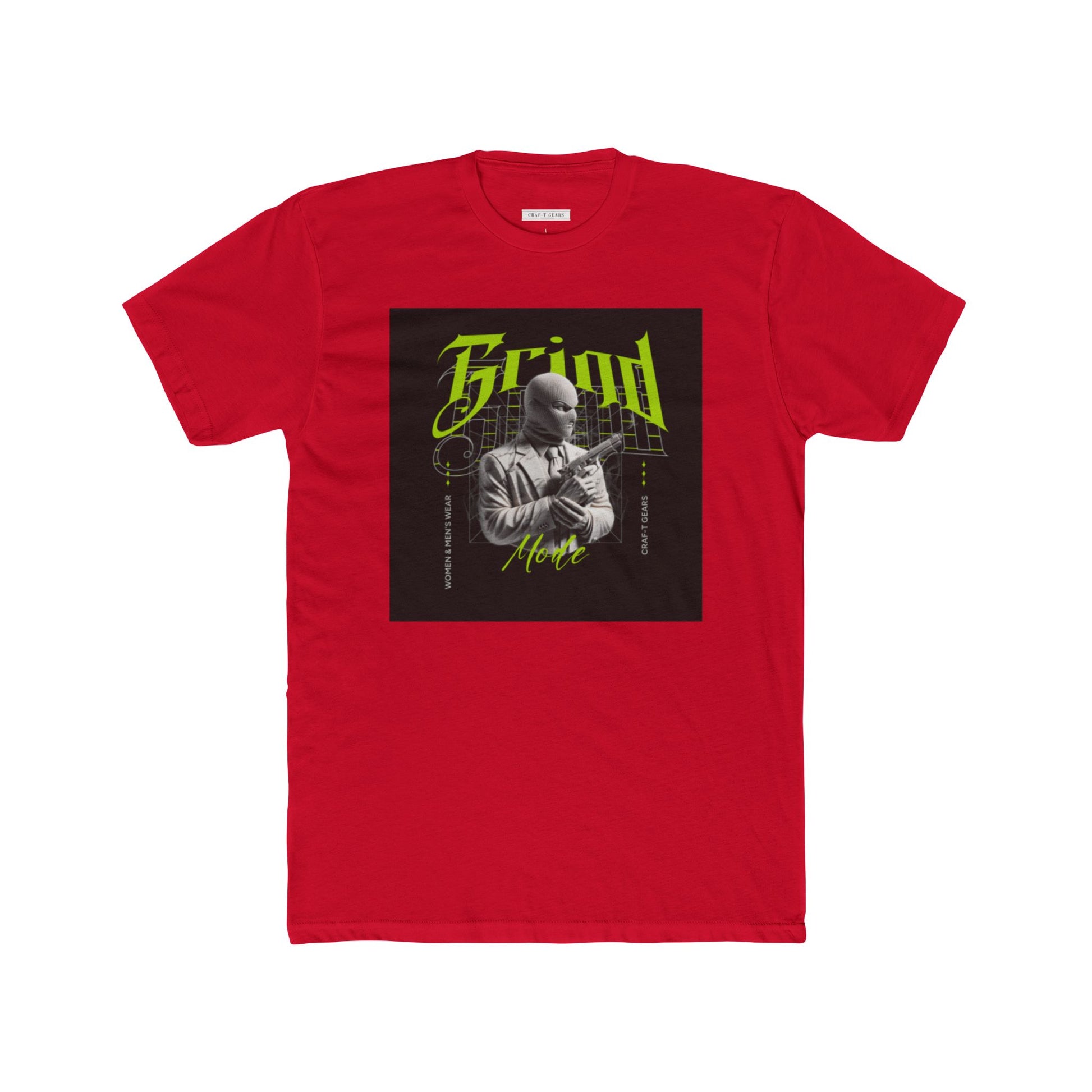 Vintage-Inspired Unisex Cotton Crew Tee - 'Grind Graphic Design