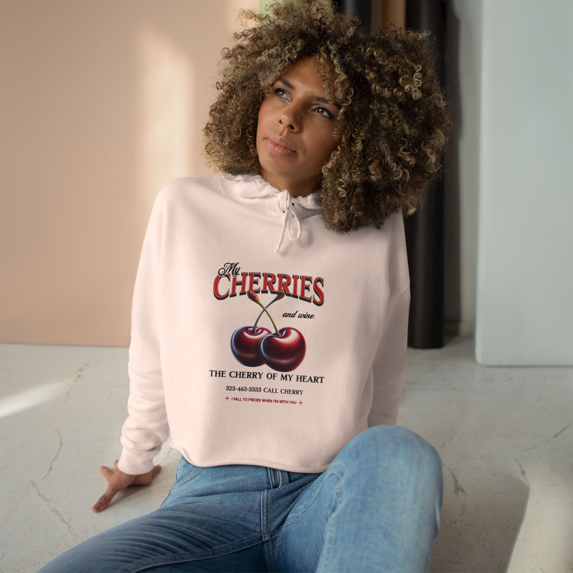 Sweet Cherry Crop Hoodie - Perfect for Summer Vibes, Casual Outings, Gift for Fruit Lovers, Cozy Style, Cute Trendy Apparel