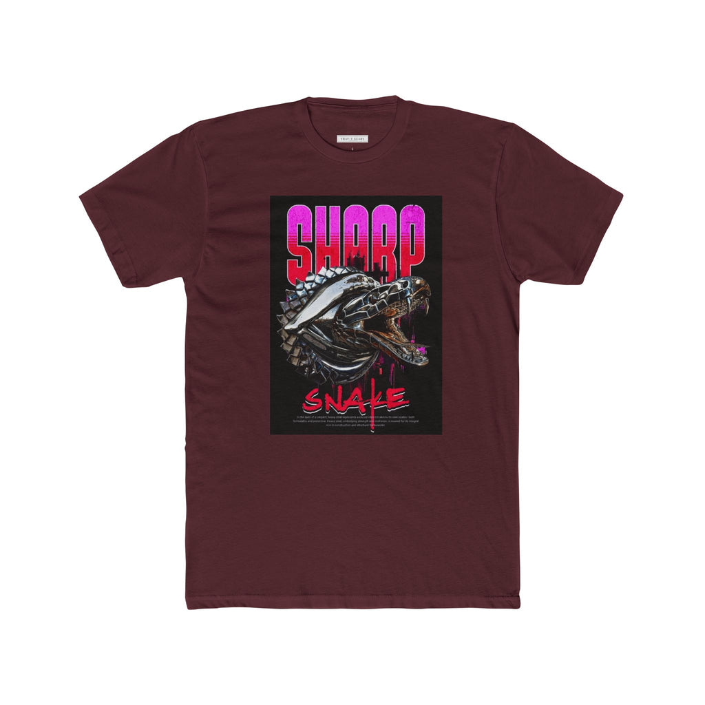 Sharp Snake Graphic Men Cotton Crew Tee - Edgy Streetwear T-Shirt for Art Lovers