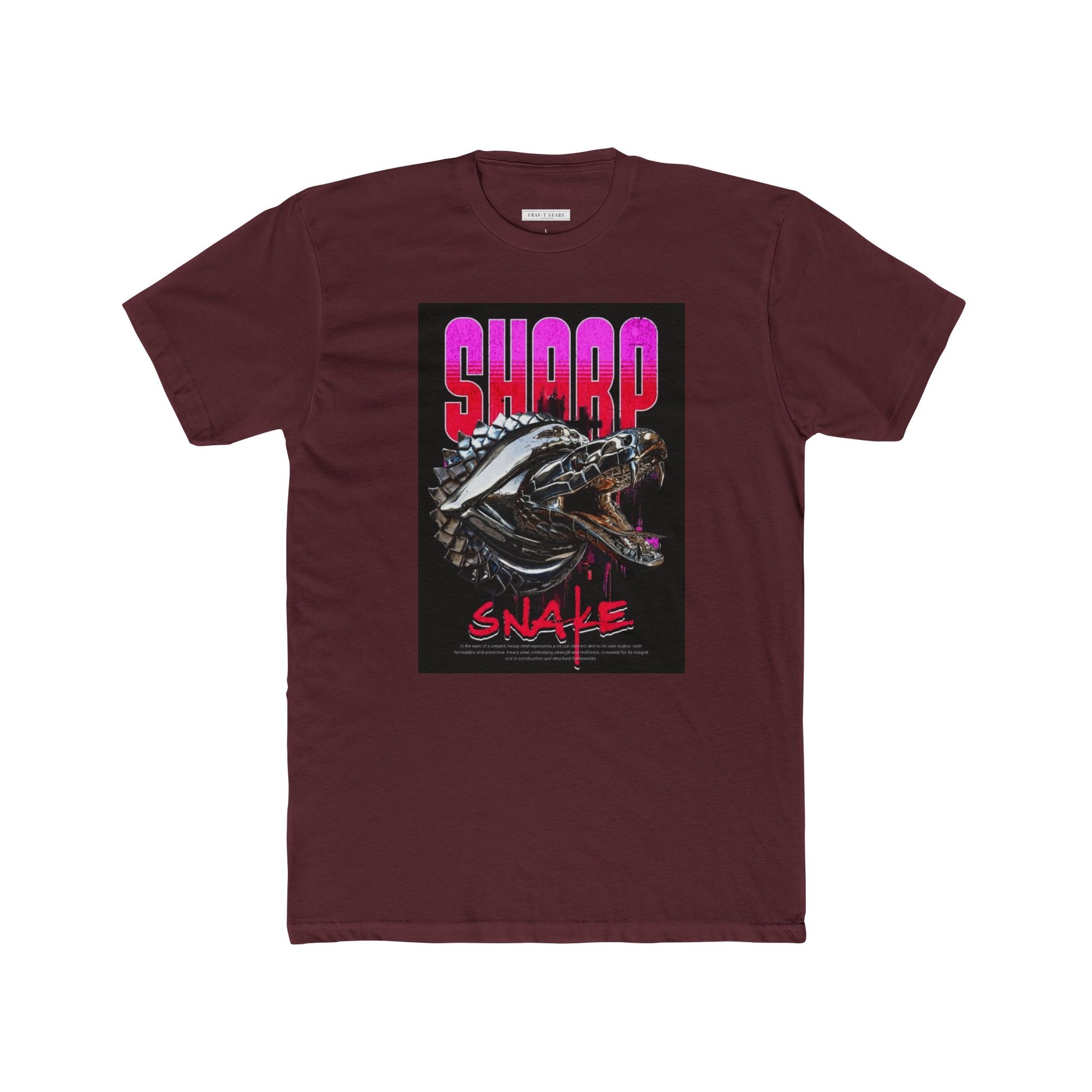 Sharp Snake Graphic Men Cotton Crew Tee - Edgy Streetwear T-Shirt for Art Lovers