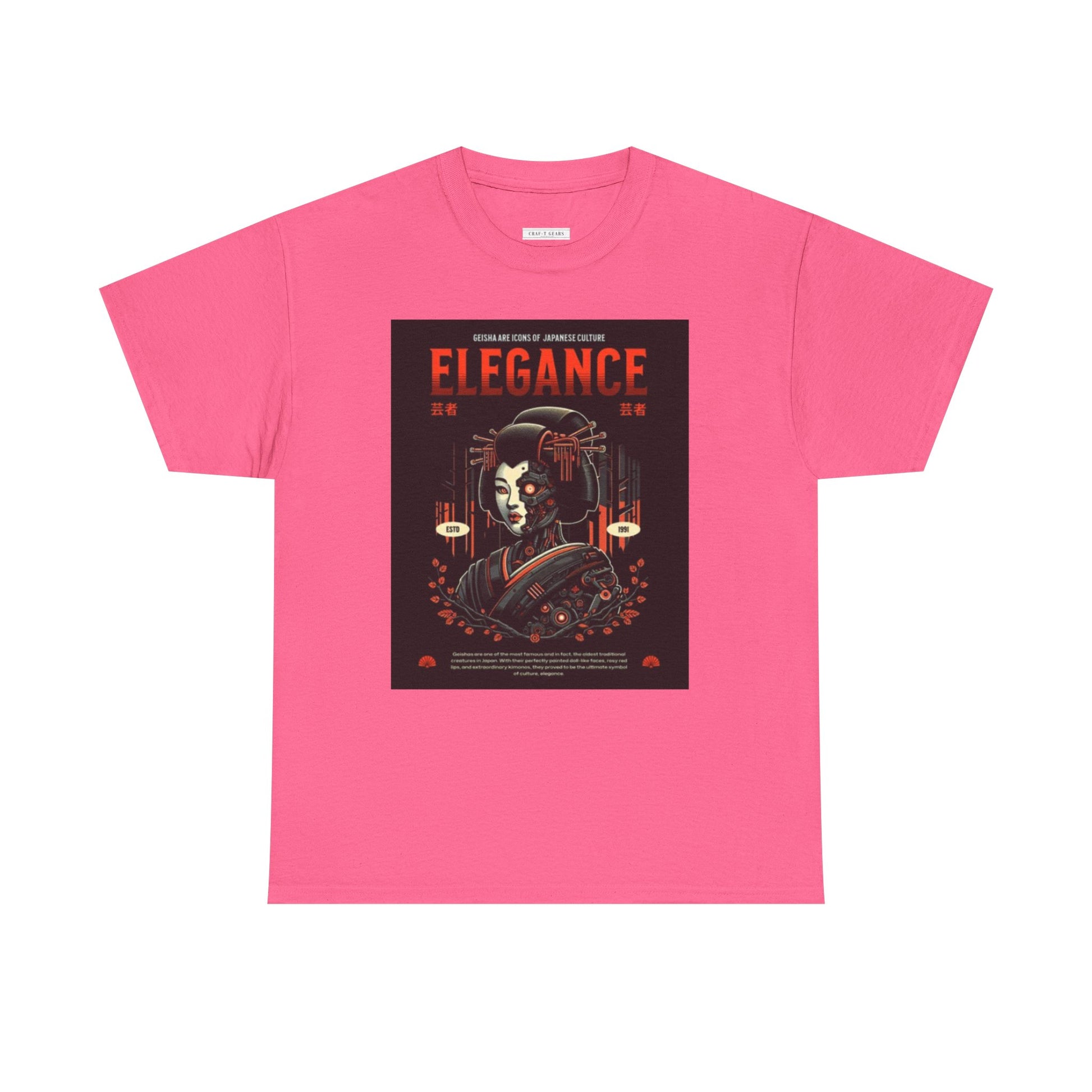 Women Heavy Cotton Tee - Japanese Elegance Graphic Shirt