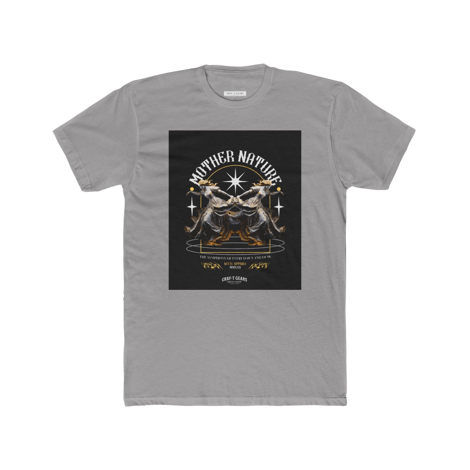 Nature-Inspired Women Cotton Crew Tee - Mother Nature Design