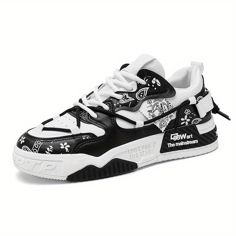 [Fashion Joker, Skateboard Shoes] Men's Outdoor Skateboard Shoes - Soft Bottom Comfortable and Breathable Low-Cut Platform Design, Suitable for Spring/Autumn, Outdoor Walking