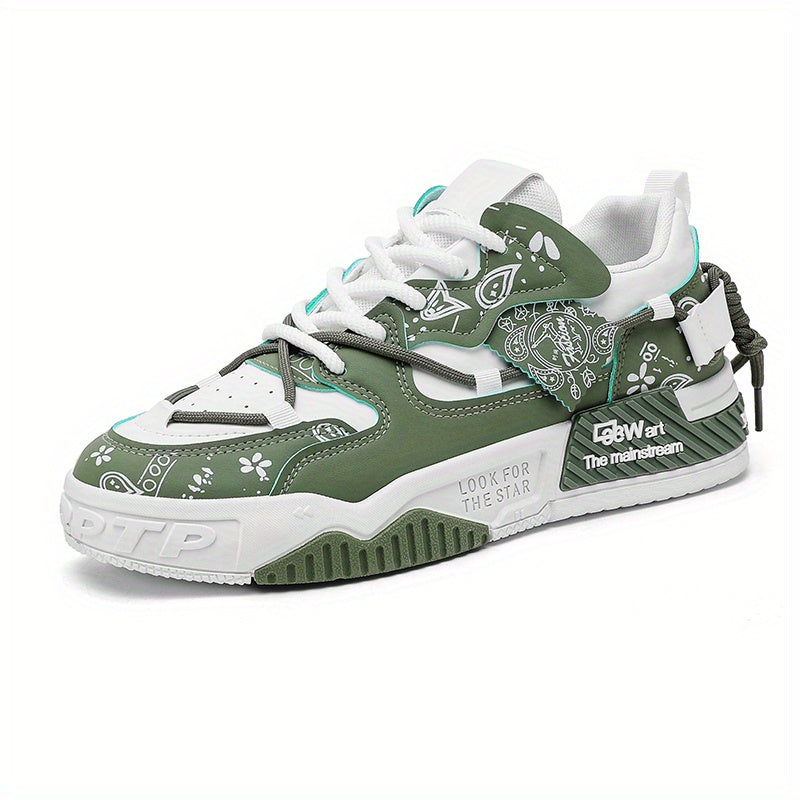 [Fashion Joker, Skateboard Shoes] Men's Outdoor Skateboard Shoes - Soft Bottom Comfortable and Breathable Low-Cut Platform Design, Suitable for Spring/Autumn, Outdoor Walking