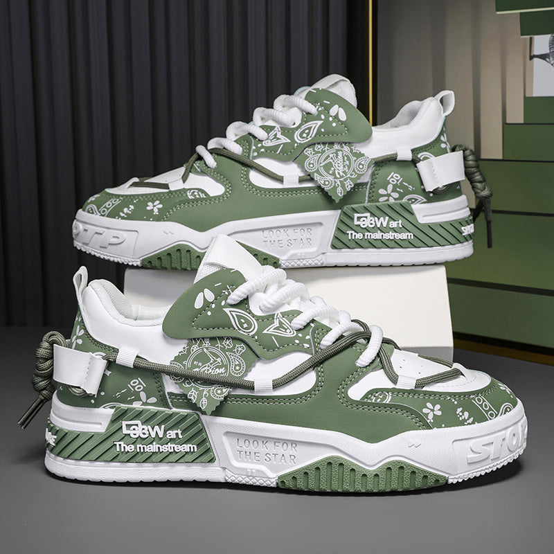 [Fashion Joker, Skateboard Shoes] Men's Outdoor Skateboard Shoes - Soft Bottom Comfortable and Breathable Low-Cut Platform Design, Suitable for Spring/Autumn, Outdoor Walking