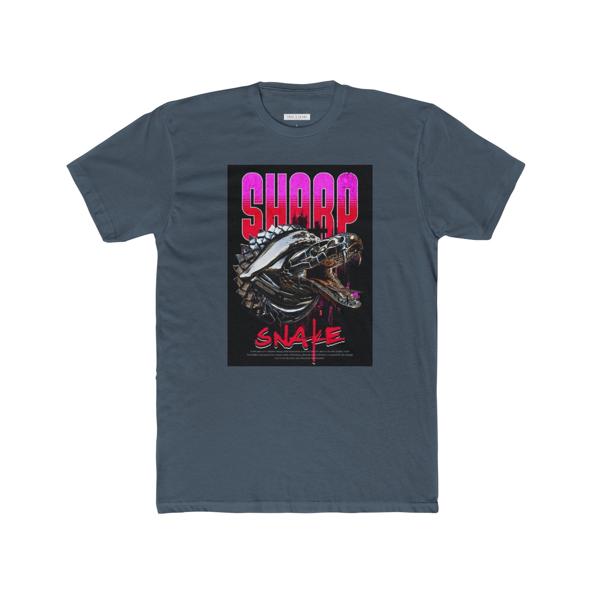 Sharp Snake Graphic Men Cotton Crew Tee - Edgy Streetwear T-Shirt for Art Lovers