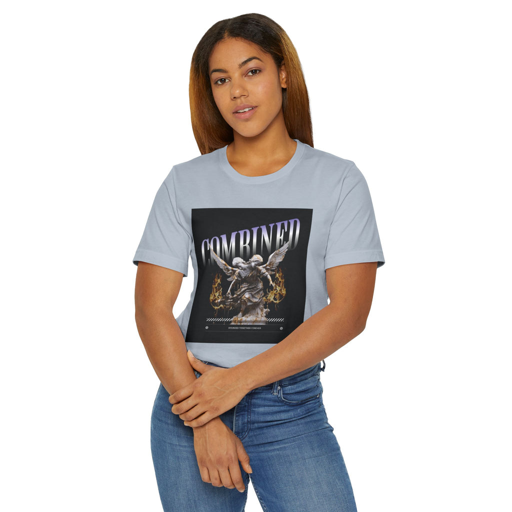 Combined Aesthetic Women Jersey T-Shirt - Graphic Angel Design