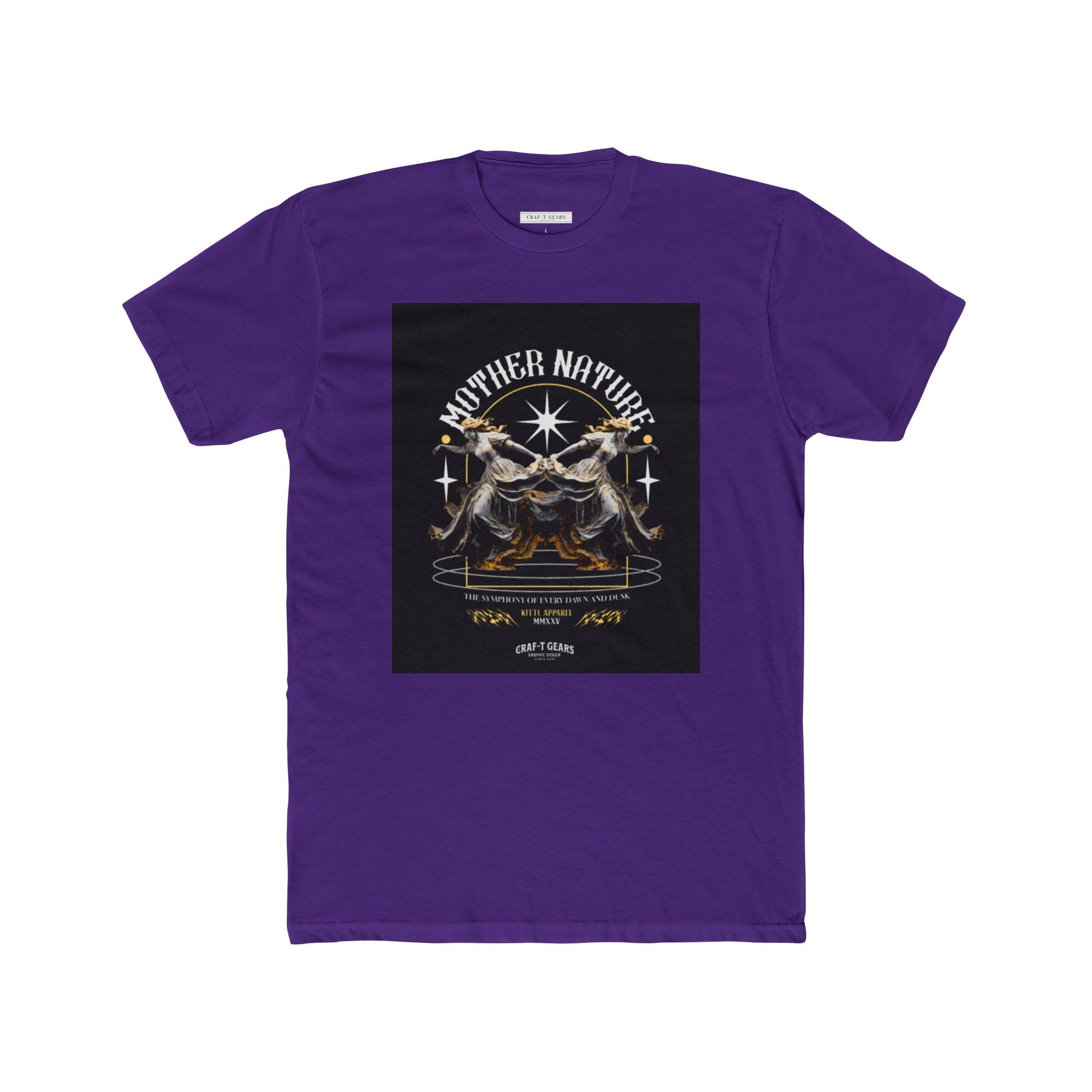 Nature-Inspired Women Cotton Crew Tee - Mother Nature Design