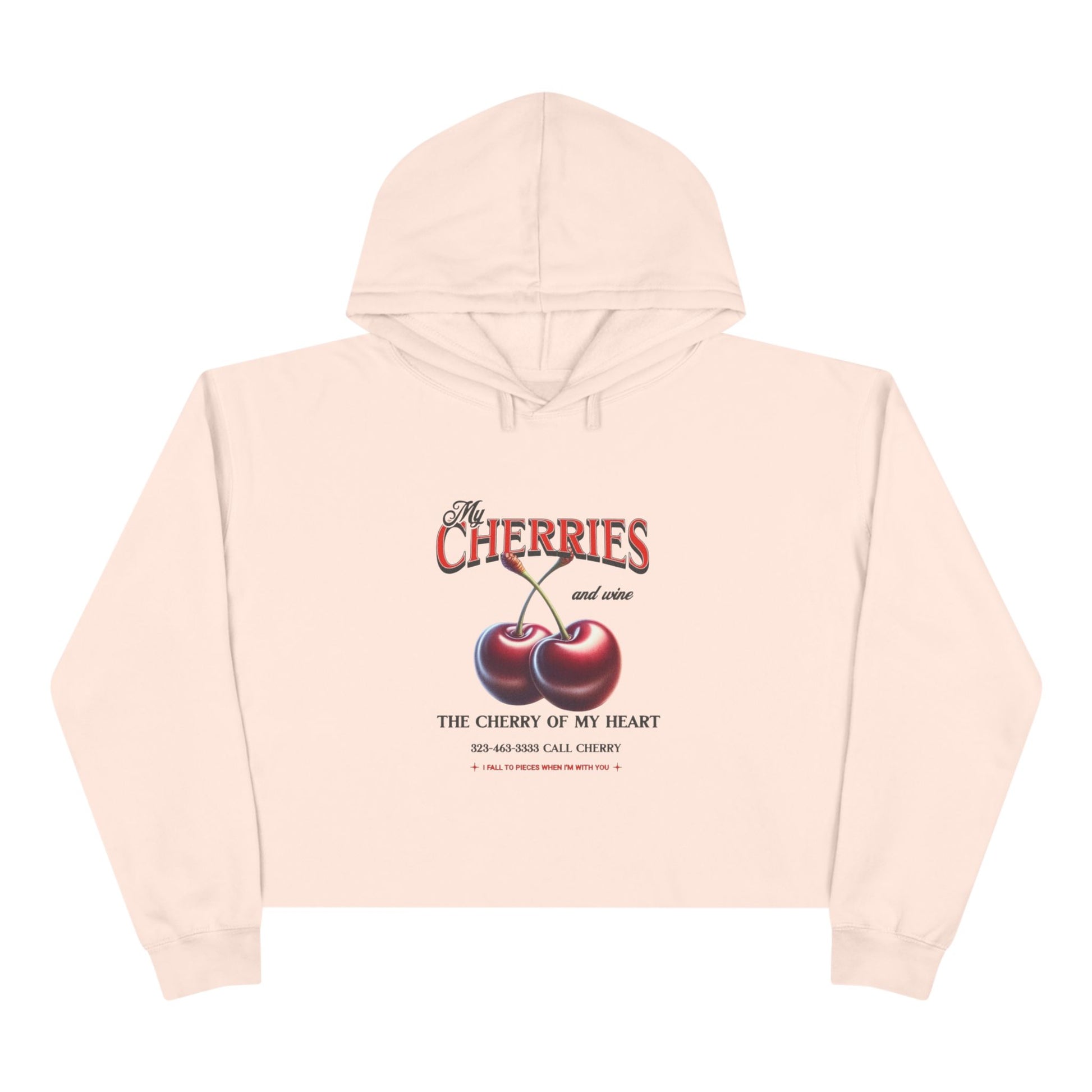 Sweet Cherry Crop Hoodie - Perfect for Summer Vibes, Casual Outings, Gift for Fruit Lovers, Cozy Style, Cute Trendy Apparel