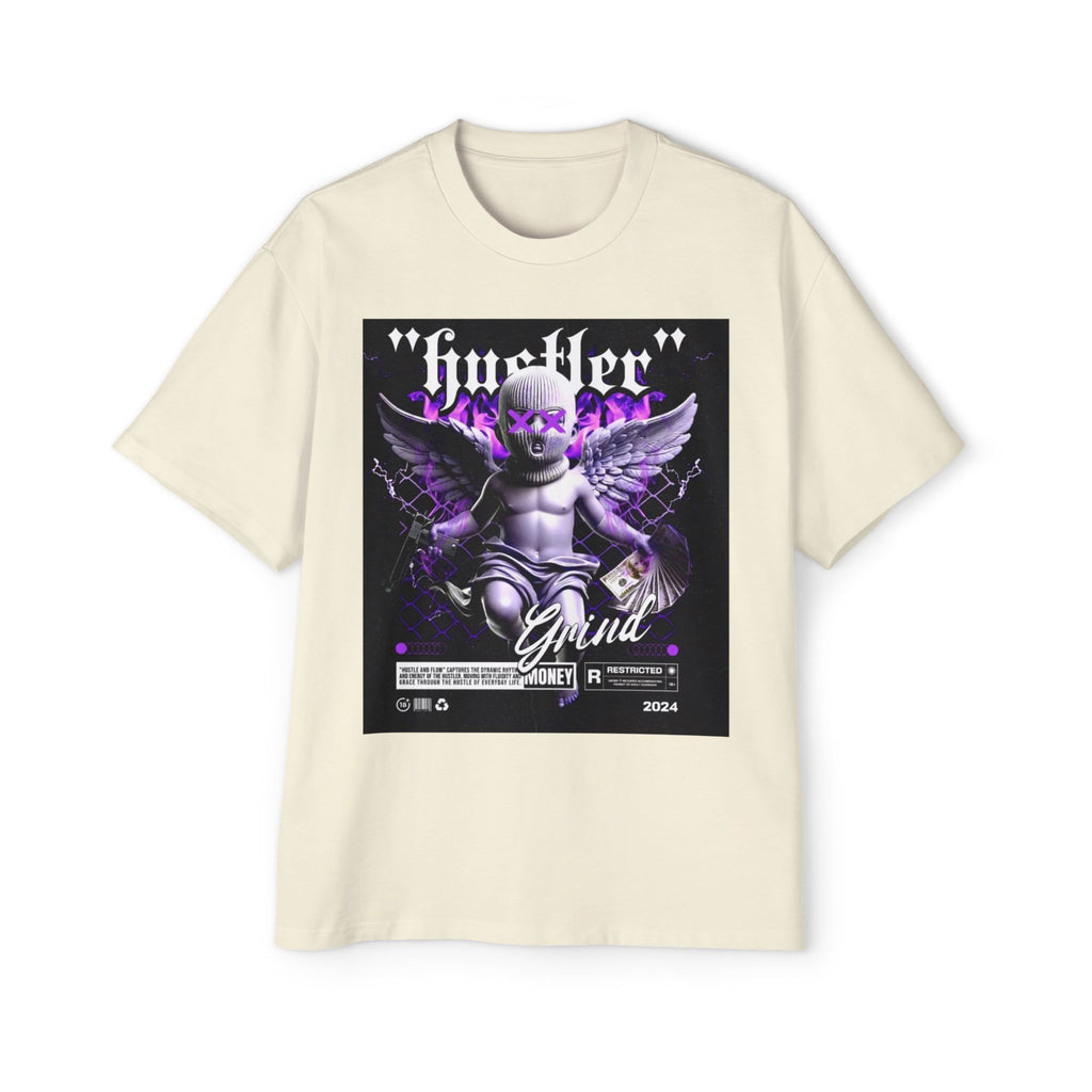 Men's Heavy Oversized Graphic Tee - Hustler Grind Design