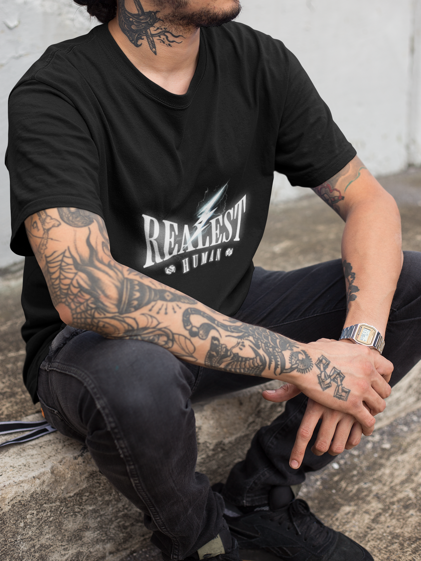 Realest Human Short-Sleeve T-Shirt - Motivational Graphic Tee