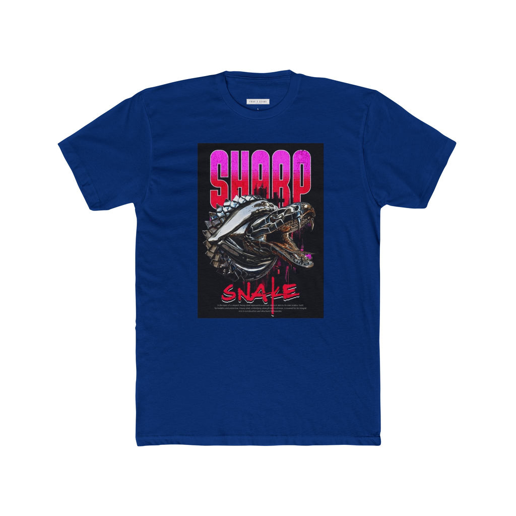 Sharp Snake Graphic Men Cotton Crew Tee - Edgy Streetwear T-Shirt for Art Lovers