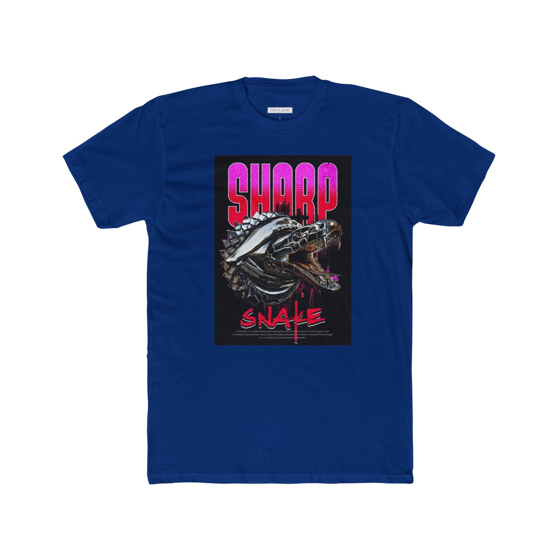 Sharp Snake Graphic Men Cotton Crew Tee - Edgy Streetwear T-Shirt for Art Lovers