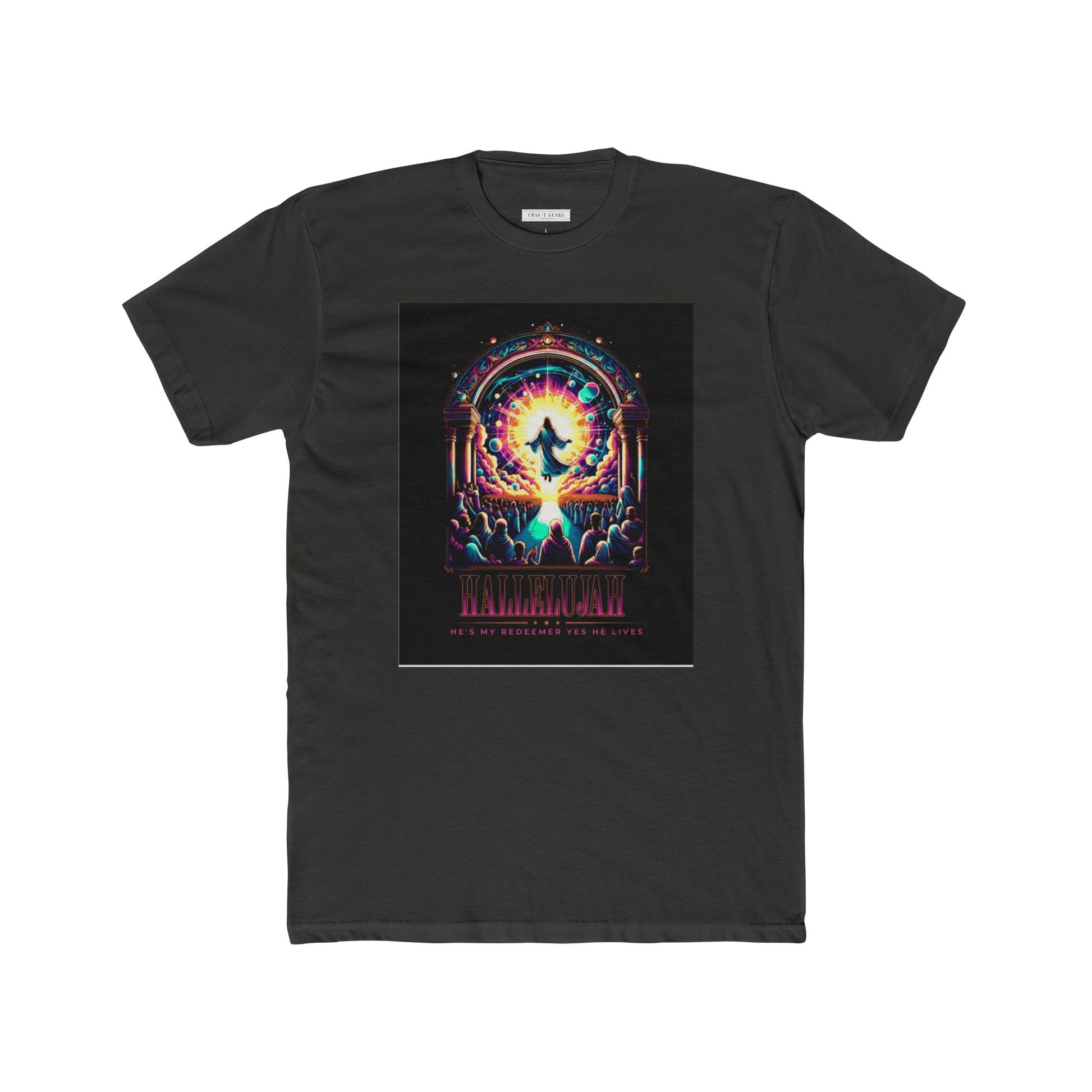 Unisex Cotton Crew Tee - Retro Cosmic Graphic Tee