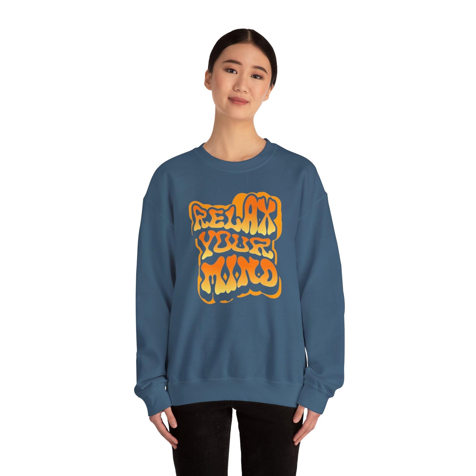 Retro Relax Your Mind Crewneck Sweatshirt | Cozy Unisex Graphic Sweater