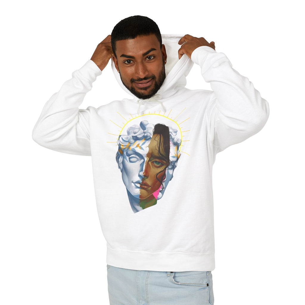 Artistic Unisex Hoodie with Unique Face Design, Lightweight Sweatshirt for Casual Wear, Gift for Art Lovers, Cozy Layer