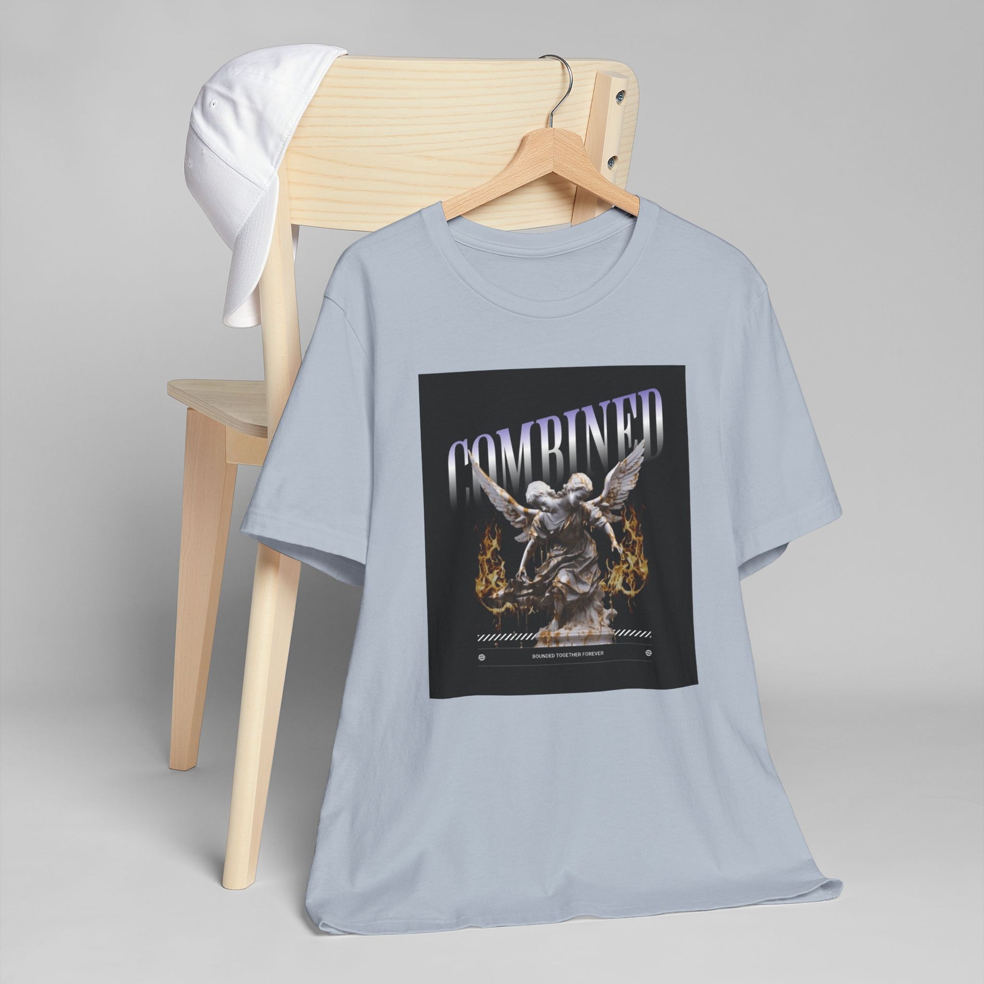 Combined Aesthetic Women Jersey T-Shirt - Graphic Angel Design