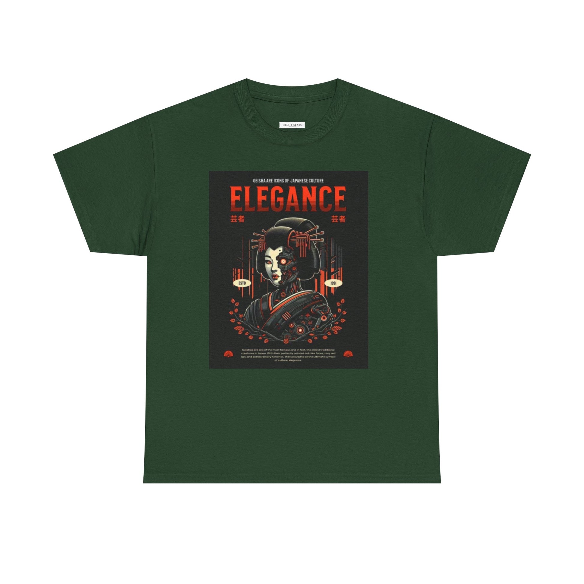 Women Heavy Cotton Tee - Japanese Elegance Graphic Shirt
