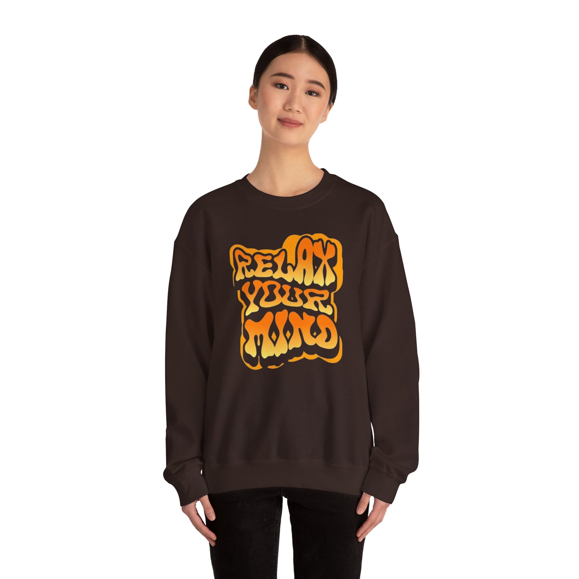 Retro Relax Your Mind Crewneck Sweatshirt | Cozy Unisex Graphic Sweater