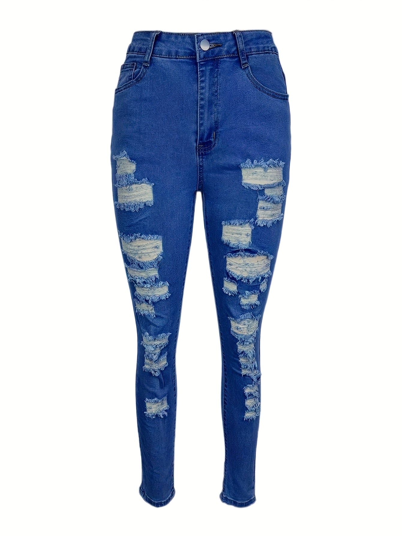 Elastic hole sexy Women's jeans feet pants