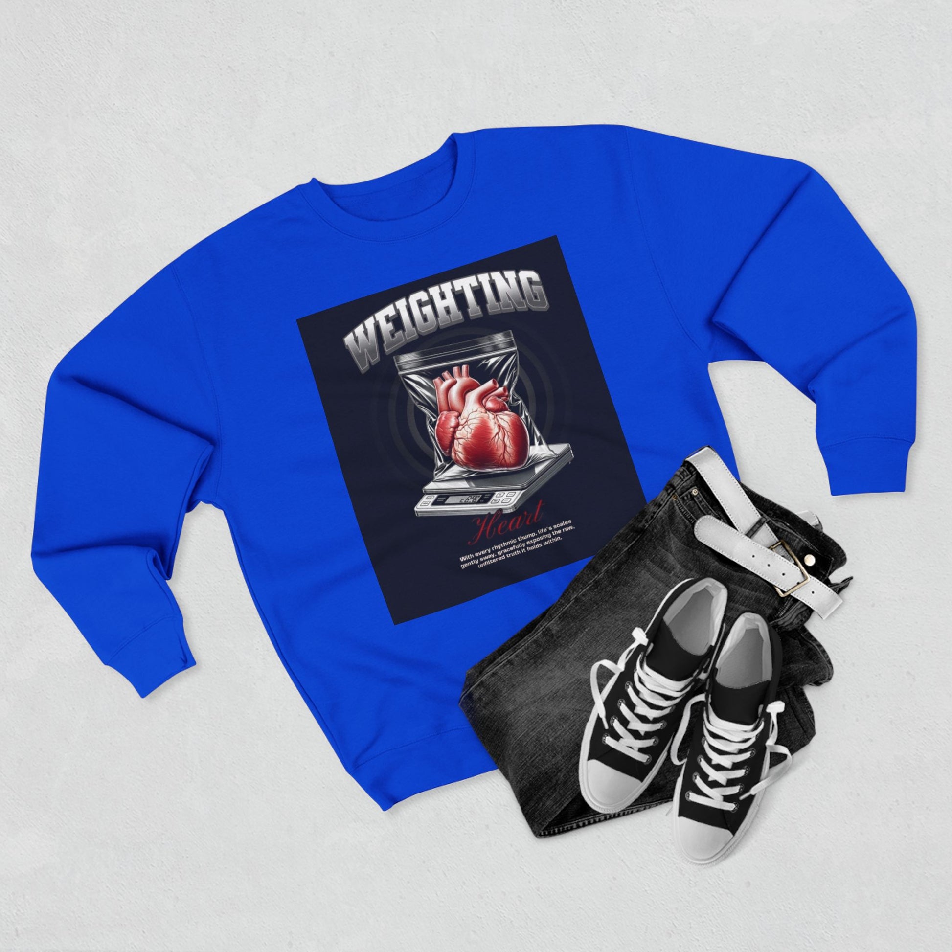 Weighting Heart Unisex Crewneck Sweatshirt - Perfect for Fitness Lovers