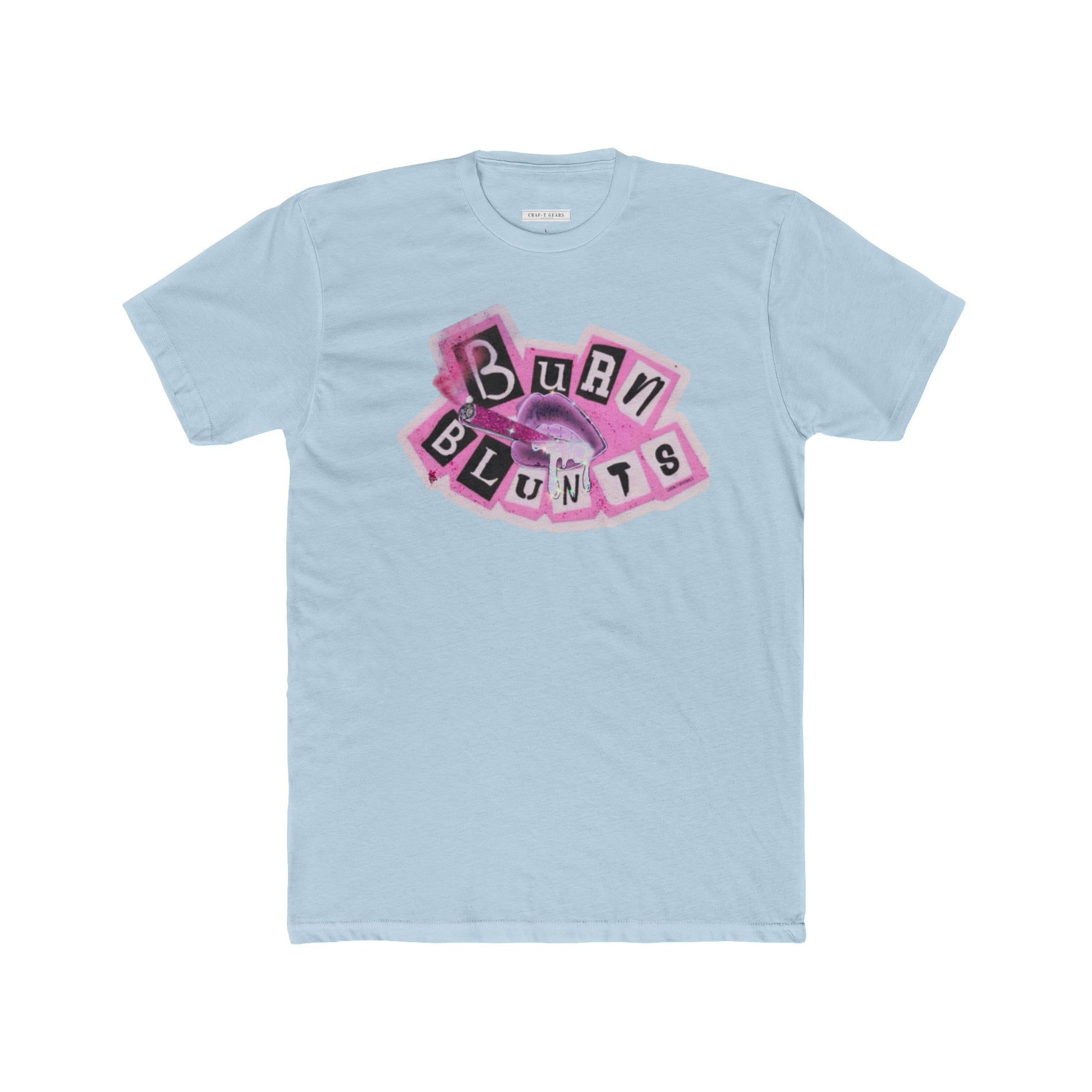 Trendy Women's Cotton Crew Tee - "Burn Blunts" Graphic, Casual Wear, Gift for Smokers, Hip Hop Style, Streetwear Essentials