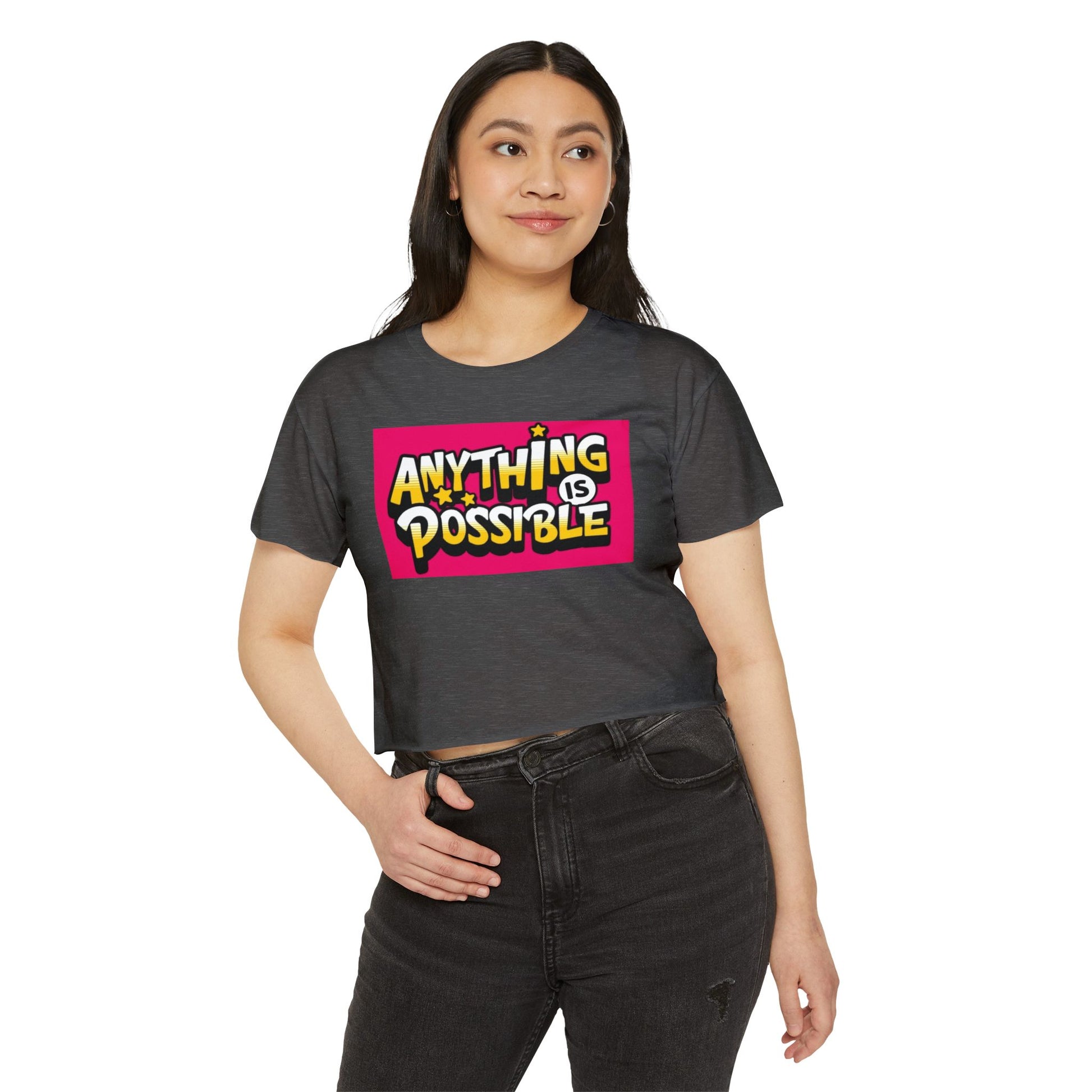 Empowering Women's Festival Crop Top | Anything is Possible | Vibrant Summer Style