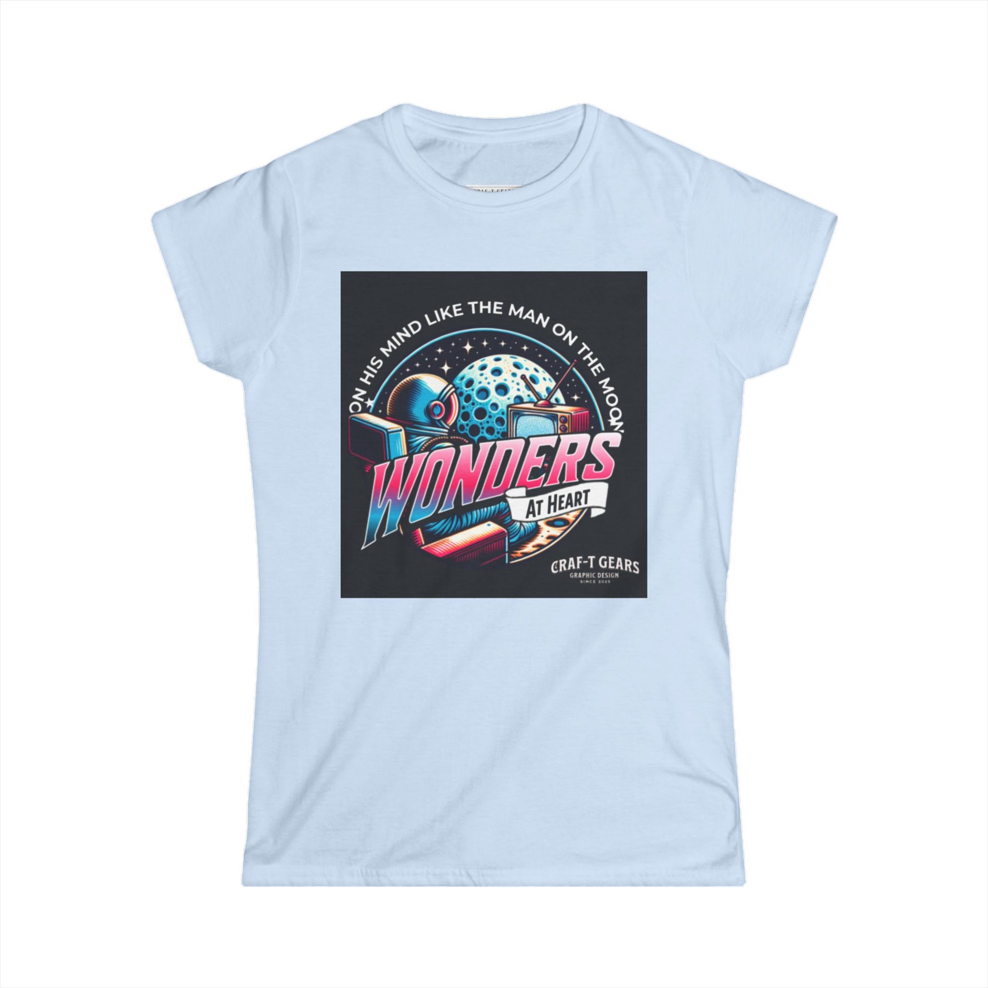 Wonders at Heart Women's Softstyle Tee - Inspirational Graphic T-Shirt for Space Enthusiasts