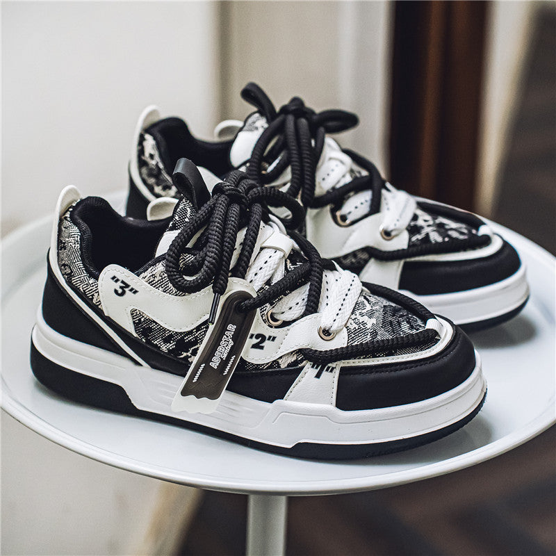 Men'S Fashion Outdoor Leisure Sports Shoes, Low-Cut Thick-Soled Non-Slip Bread Shoes, Suitable for All Seasons Comfortable Street Skateboarding Shoes.