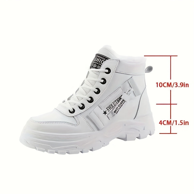 [Winter Shoes] Winter Women's Casual High - Top Shoes | Thick - Soled Laced Sports Shoes With Plush Lining For Warmth
