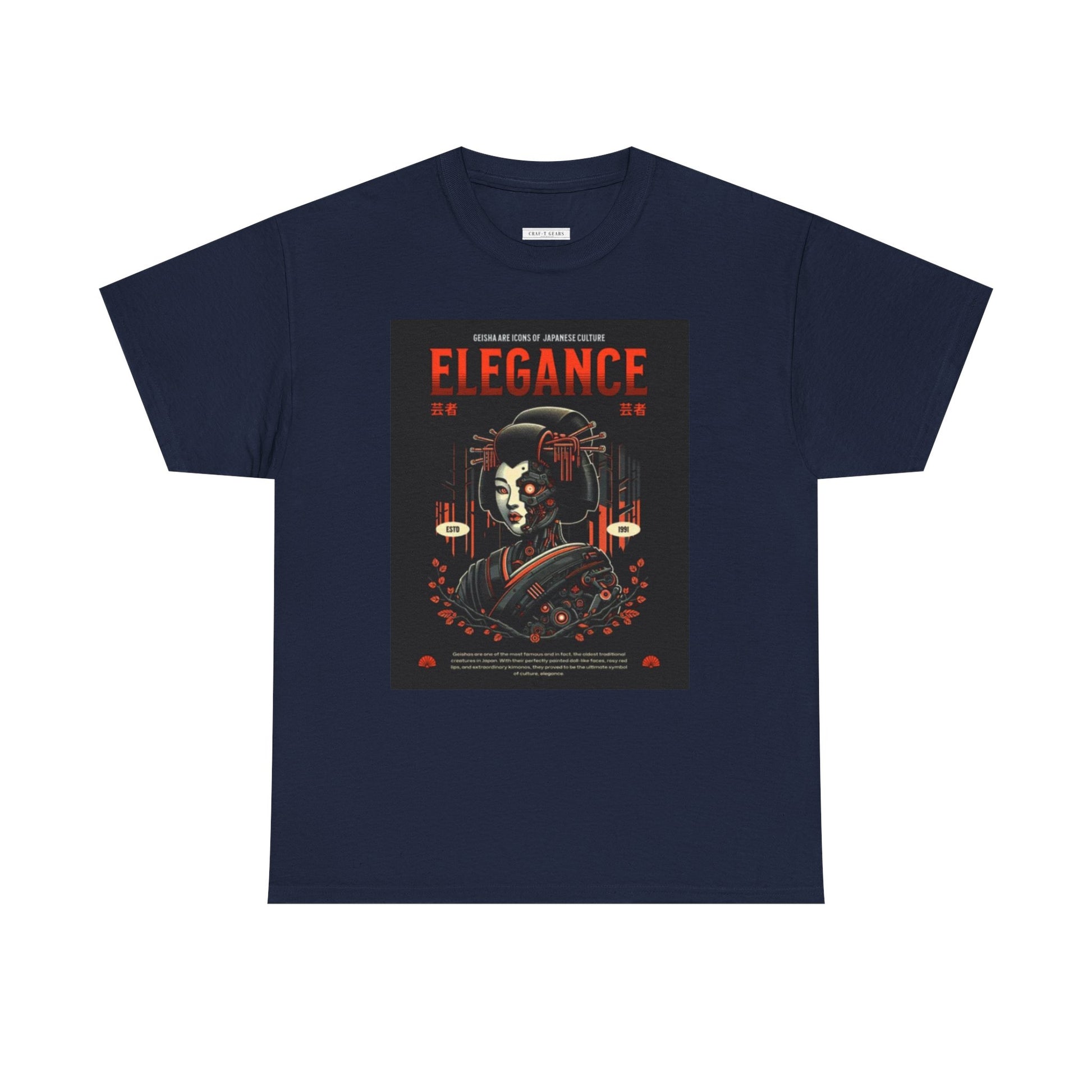 Women Heavy Cotton Tee - Japanese Elegance Graphic Shirt