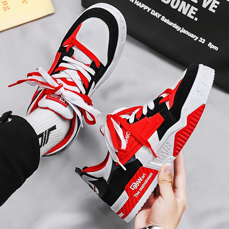 [Everyday Comfort] Men's Chunky Sneakers - Breathable Mesh, Shock-Absorbing Thick Sole, Lace-Up - Everyday Comfort for Outdoor Activities and Casual Attire