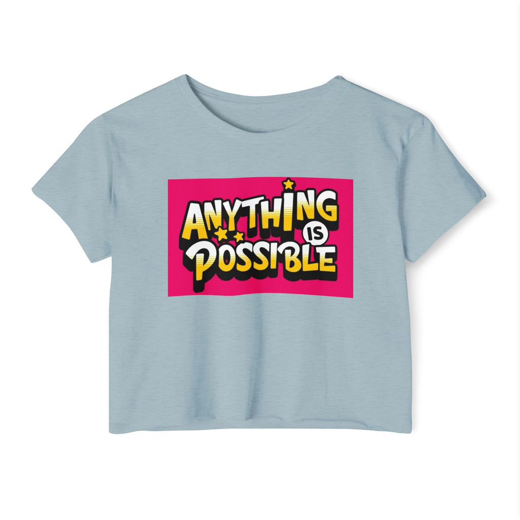 Empowering Women's Festival Crop Top | Anything is Possible | Vibrant Summer Style