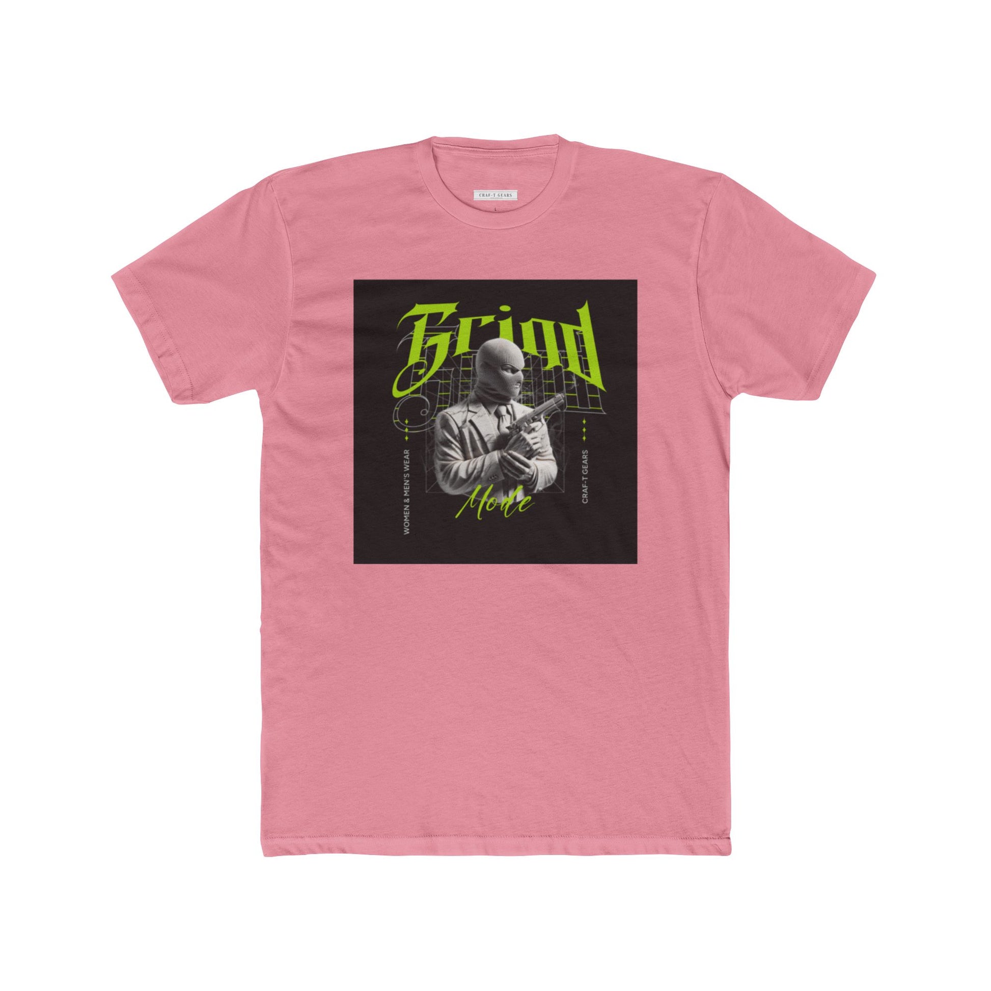 Vintage-Inspired Unisex Cotton Crew Tee - 'Grind Graphic Design
